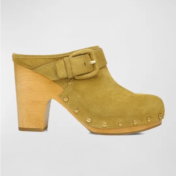 Veronica Beard Dacey Studded Suede Clog in sand suede - Picture 2 of 4